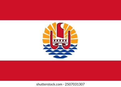 French Polynesia vector flag. Accurate dimensions and official colors. This file is suitable for digital editing and printing of any size.