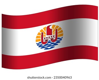 French Polynesiaflag isolated icon 3D in white background