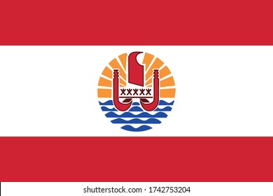 French Polynesian flag official vector illustration banner country