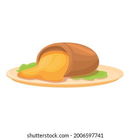 French potato icon cartoon vector. Vegetable food. Sweet yellow potato