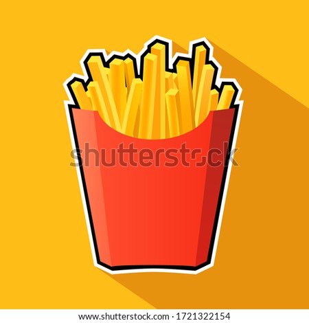 French potato pack box. Cartoon fastfood fry potato isolated illustration