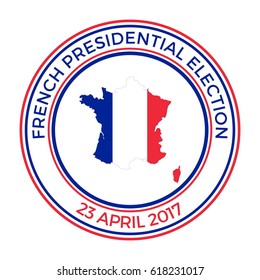 french presidential election 23 april 2017, round stamp