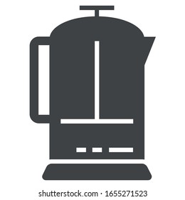 french press black icon on white background