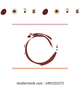 French press coffee, coffee beans, spilled coffee, vector illustration. Design elements for a cafe. Vector background.