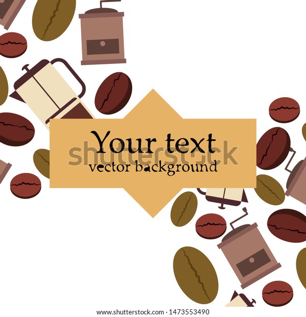 French Press Coffee Coffee Beans Spilled Stock Vector (Royalty Free