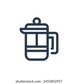 Ilustración de icono de dispositivo de Prensa de café de Prensa francesa