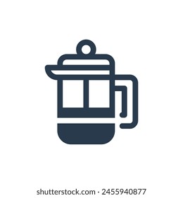 Ilustración de icono de dispositivo de Prensa de café de Prensa francesa