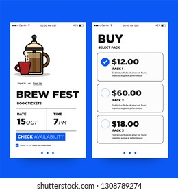 French Press Coffee Festival App Interface Design