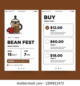 French Press Coffee Festival App Interface Design