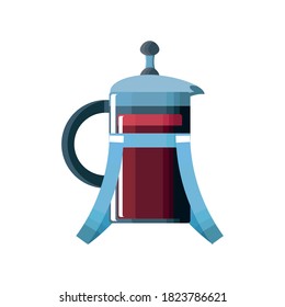 French press coffee maker on white background vector illustration design
