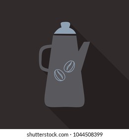 French press coffee maker vector flat material design