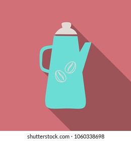 French press coffee maker vector flat material design