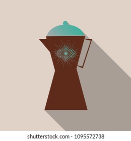 French press coffee maker vector flat material design