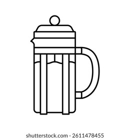french press coffee tool line icon vector. french press coffee tool sign. isolated contour symbol black illustration