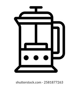 French Press Icon for Cafe Coffee Restaurant