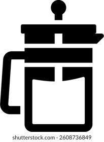 French Press Icon Glyph Vector Illustration