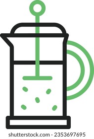 French Press Icon image. Suitable for mobile application.