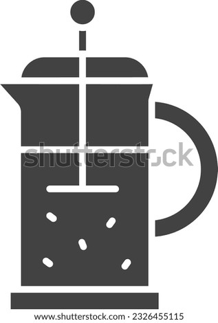 French Press Icon image. Suitable for mobile application.