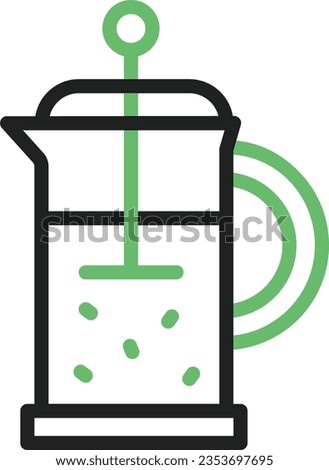 French Press Icon image. Suitable for mobile application.