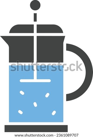French Press Icon image. Suitable for mobile application.