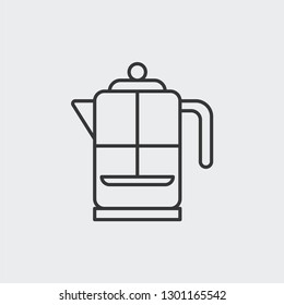 French press icon isolated on background. Teapot symbol modern, simple, vector, icon for website design, mobile app, ui. Vector Illustration 