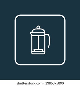 French press icon line symbol. Premium quality isolated teatime element in trendy style.