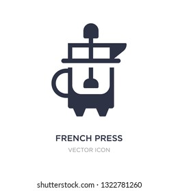 french press icon on white background. Simple element illustration from Drinks concept. french press sign icon symbol design.