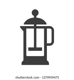 French press icon on white background. Vector illustration
