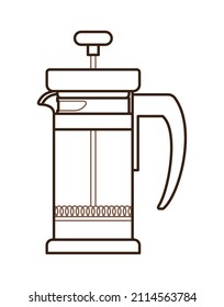 french press icon over white