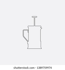French press icon sign signifier vector
