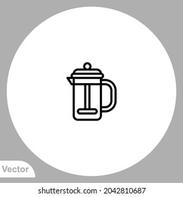 French press icon sign vector,Symbol, logo illustration for web and mobile