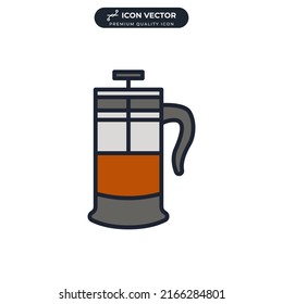 french press icon symbol template for graphic and web design collection logo vector illustration
