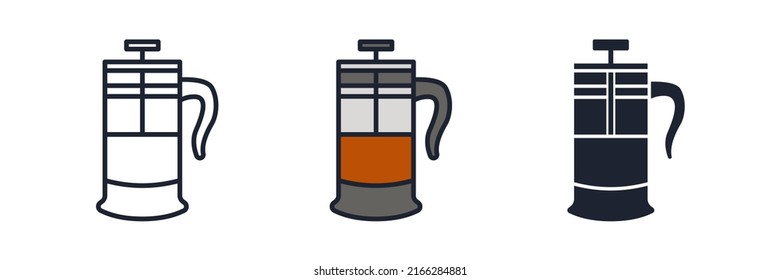 french press icon symbol template for graphic and web design collection logo vector illustration
