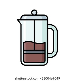 french press icon vector design template in white background