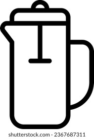 french press line icon illustration vector