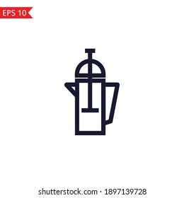 Icono de línea de prensa francesa Vector