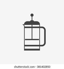 French press monochrome icon