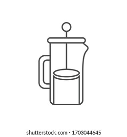 French press pot icon isolated on white background. Coffeemaker symbol modern, simple, vector, icon for website design, mobile app, ui. Vector Illustration