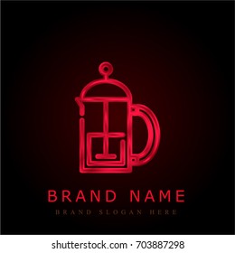 French press red chromium metallic logo