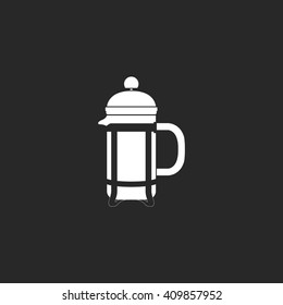 French press sign simple icon on background