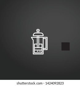 French Press vector icon. French Press concept stroke symbol design. Thin graphic elements vector illustration, outline pattern for your web site design, logo, UI. EPS 10.