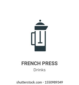 French press vector icon on white background. Flat vector french press icon symbol sign from modern drinks collection for mobile concept and web apps design.