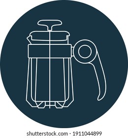 French press vector icon, French press icon, simple style, Vector illustration.