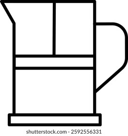 French Press Vector Line Icon Design