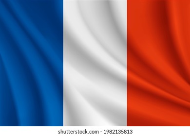 french realistic wavy flag vector
