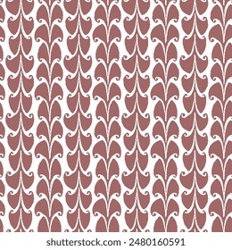 French red botanical leaf linen seamless pattern with country cottage style motif. Simple vintage rustic fabric textile effect. Primitive modern shabby