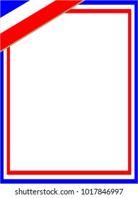 French red white blue flag frame