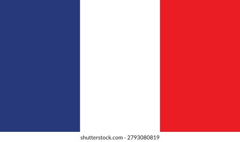 French republic, flags of the world, 14 july 1789, France flag design, flag vector, red, white, blue, vertical,