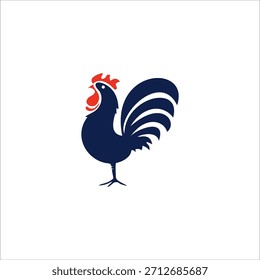 Modelo de logotipo moderno de galo francês