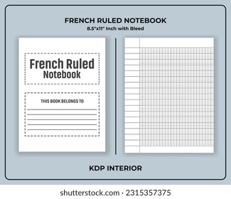 French Ruled Notebook KDP Interior